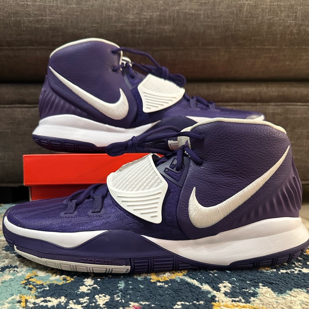 Size 16M - Nike Men's Kyrie 6 TB White/Purple "New Orchid" Basketball Shoes